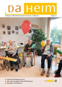 Das Cover der Frühjahrs-Ausgabe des Magazins DaHeim 2021 zeigt fröhliche und aktive BewohnerInnen;
