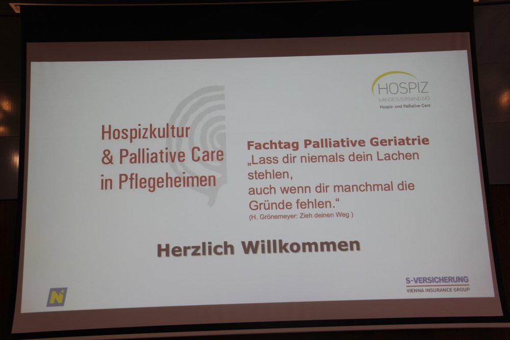 6. Fachtag Palliative Geriatrie des Landesverbandes Hospiz NÖ - Willkommens-Präsentations-Folie;
